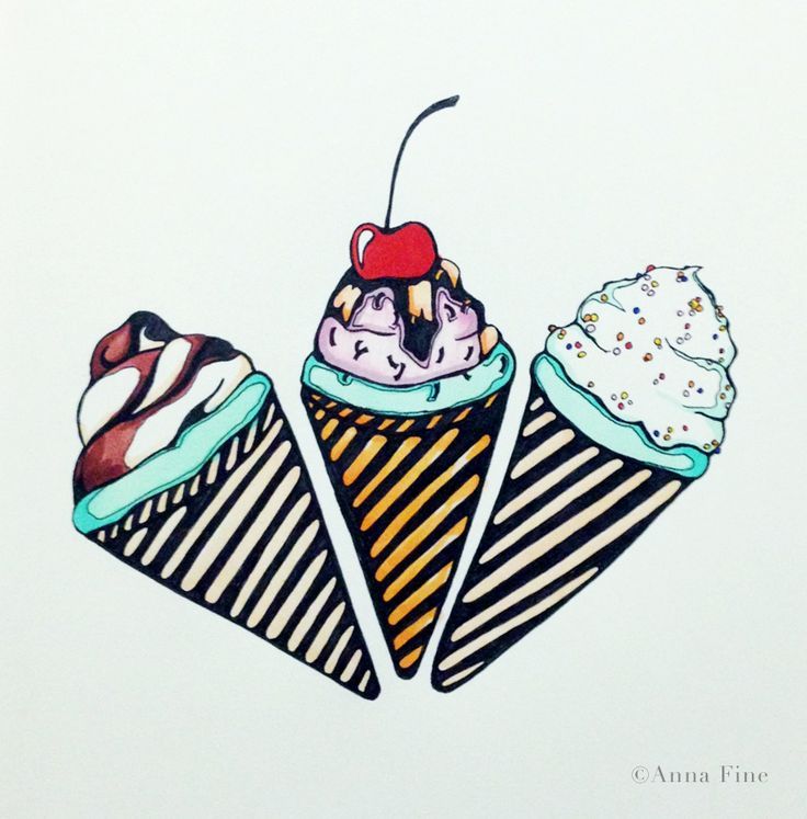 736x747 Ice Cream Pencil Drawing