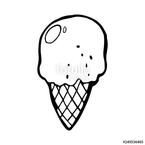 500x500 Ice Cream Big Scoop Icon Hand Drawn Stock Image And Royalty Free