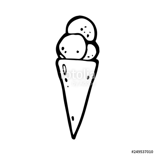 500x500 small ice cream three scoops icon hand drawn stock image