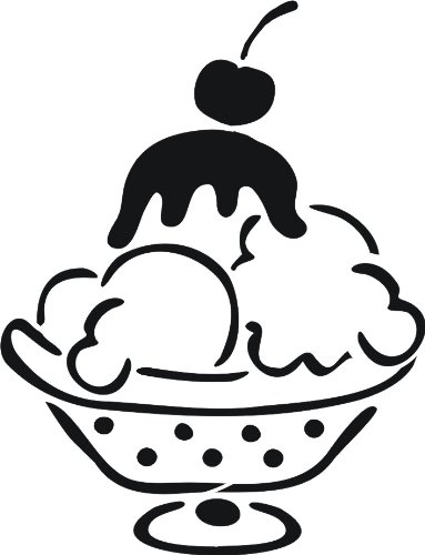 383x500 Brass Embossing Template Ice Cream Sundae