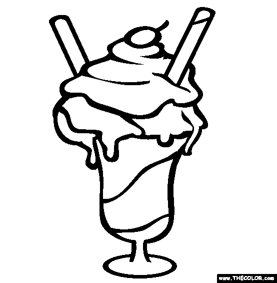 554x565 Ice Cream Sundae Online Coloring Page