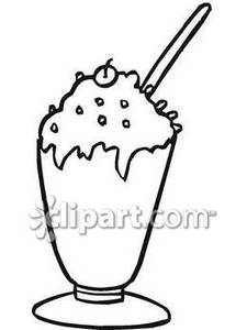 225x300 An Ice Cream Sundae In A Glass With A Spoon Or Straw Royalty Free