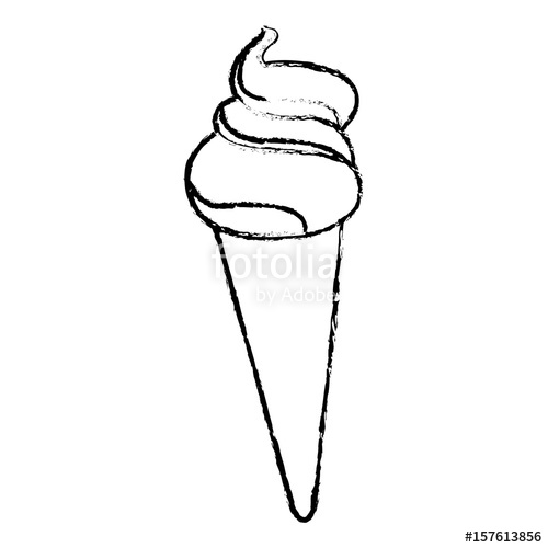 500x500 Ice Cream Cone Sundae Dessert Frozen Vector Illustration Stock