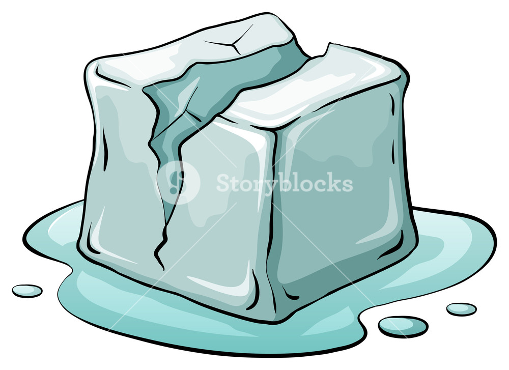 1000x727 Broken Ice Cube Melting Illustration Royalty Free Stock Image