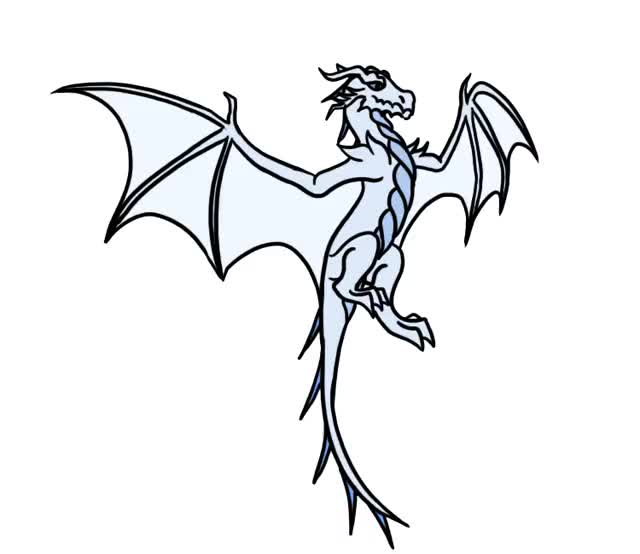 640x554 Flying Ice Dragon Gif