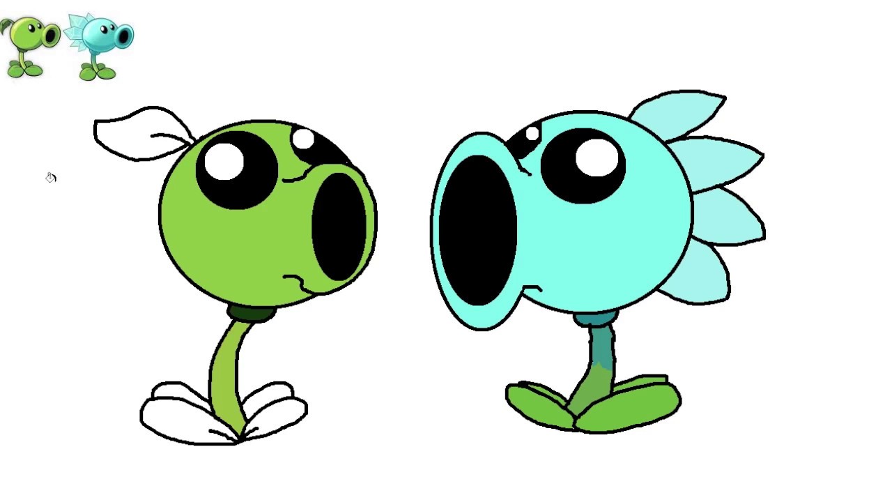 1280x720 Drawing Peashooter And Ice Pea