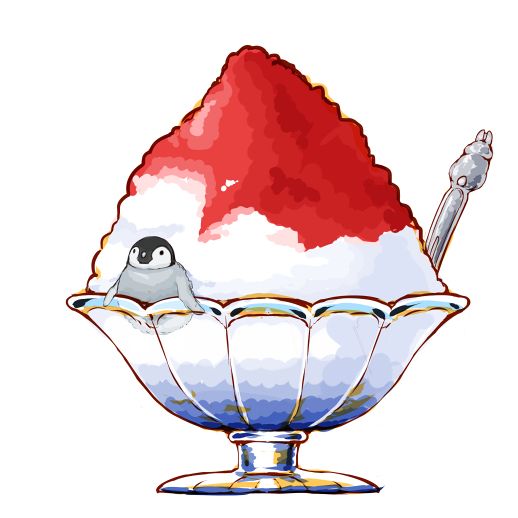 518x518 shaved ice penguin food illustrations food drawing, food