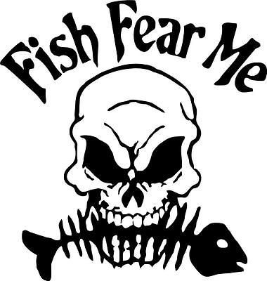 380x400 Fish Fear Me Vinyl Decal Sticker Ice Fishing Jig Bass Tackle Lure