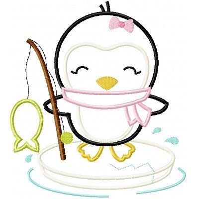 400x400 Ice Fishing Penguin