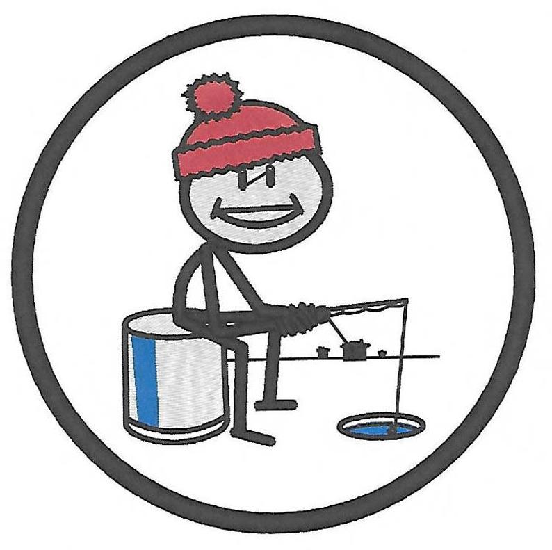 794x791 Iron On Patch Ice Fishing Etsy