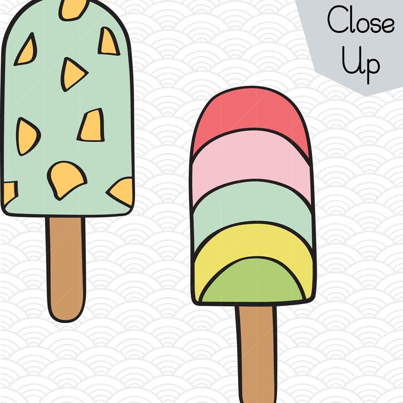 794x794 Colorful Popsicle Clip Art Bundle Hand Drawn Frozen Treat Etsy