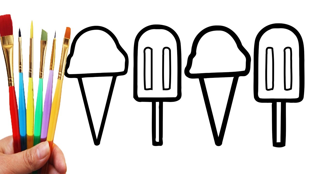 1280x720 How To Draw Ice Cream For Kids Ice Cream Coloring