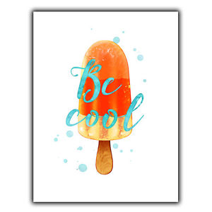 300x300 Be Cool Sign Metal Plaque Ice Lolly Print Humorous Pop Art Kitchen