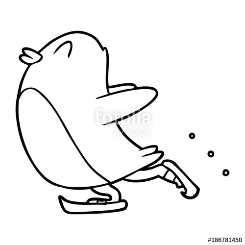 500x500 Cartoon Penguin Ice Skating Stock Image And Royalty Free Vector