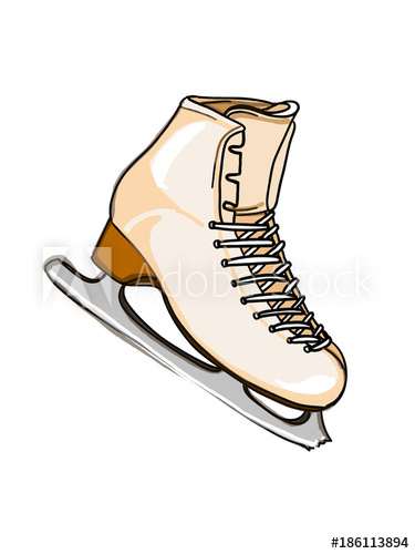 375x500 Ice Skating Shoes Cartoon Illustration Drawing