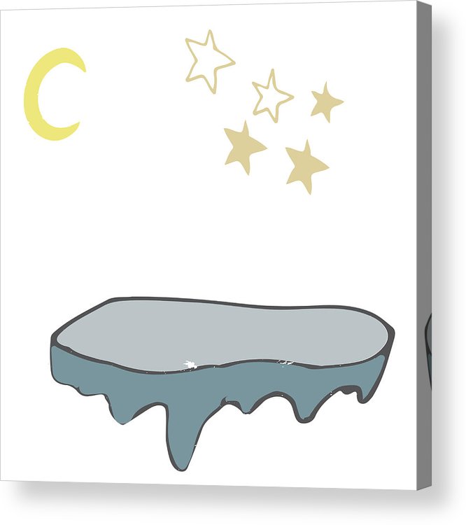 666x750 Iceberg And Stars Moon Landscape Vector Illustration Drawing