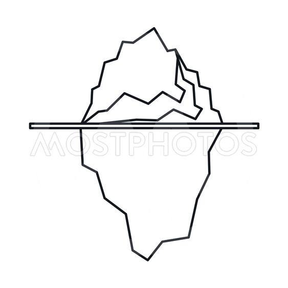 563x563 Iceberg Icon, Outline Style