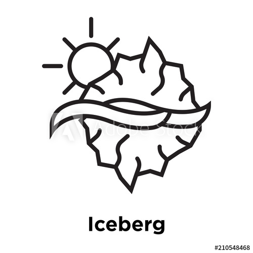 500x500 Iceberg Icon Vector Sign And Symbol Isolated On White Background