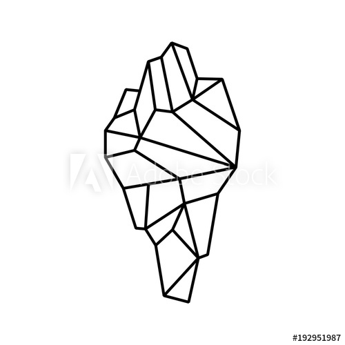 500x500 polygonal iceberg in flat style icon vector