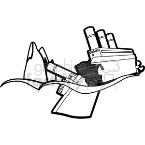 300x300 sinking ship broke in half from an iceberg black and white clipart
