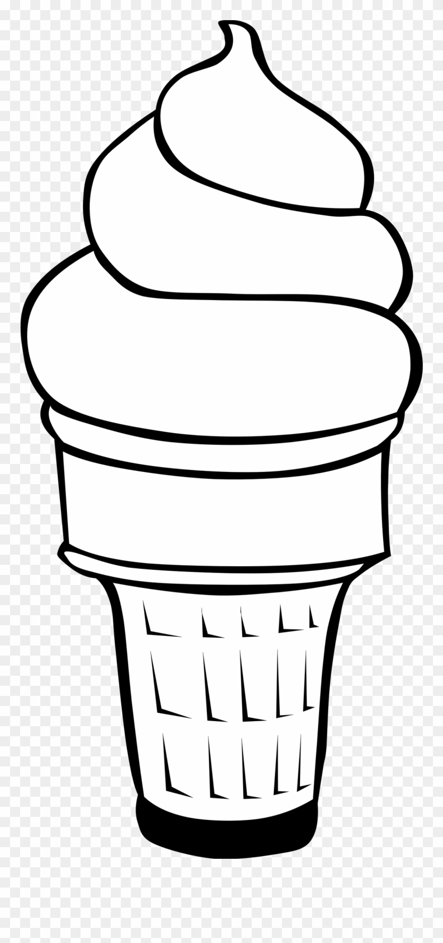 880x1870 Ice Cream Cone Line Drawing Tree Silhouette Clip