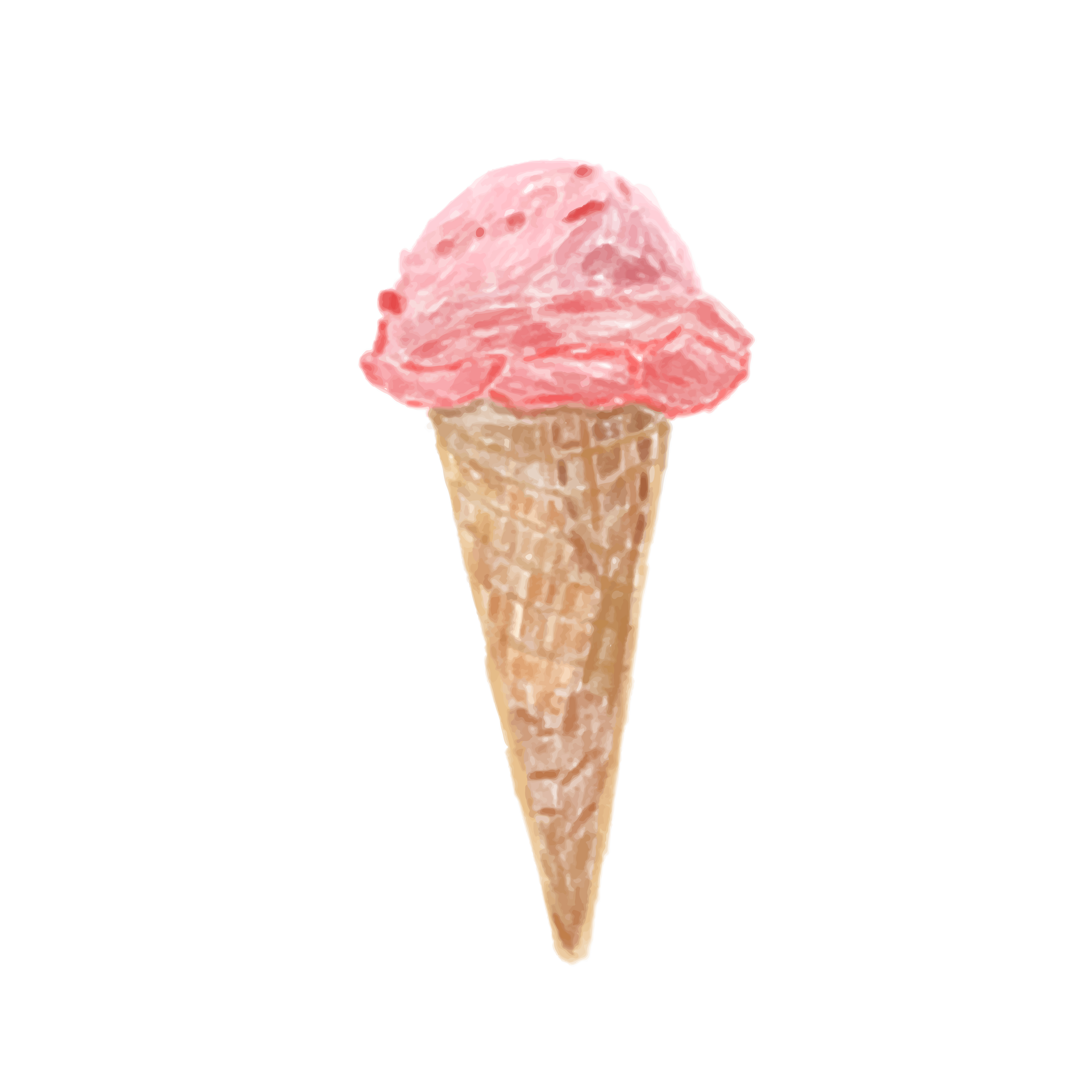 4676x4676 Illustration Of Hand Drawn Ice Cream Cone Icon Isolated On White