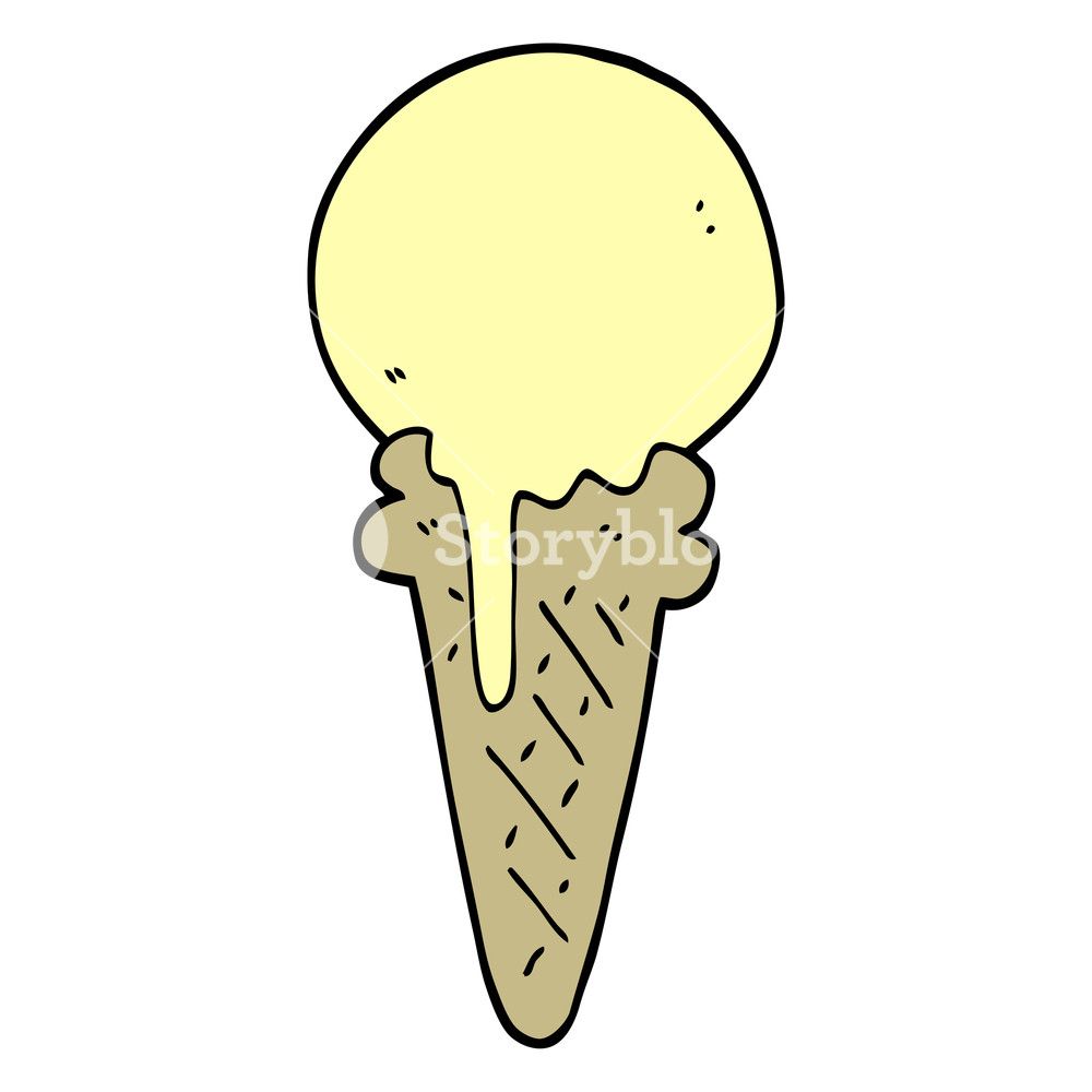 1000x1000 Hand Drawn Doodle Style Cartoon Ice Cream Cone Royalty Free Stock
