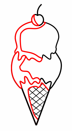 250x450 Drawing A Cartoon Ice Cream Cone