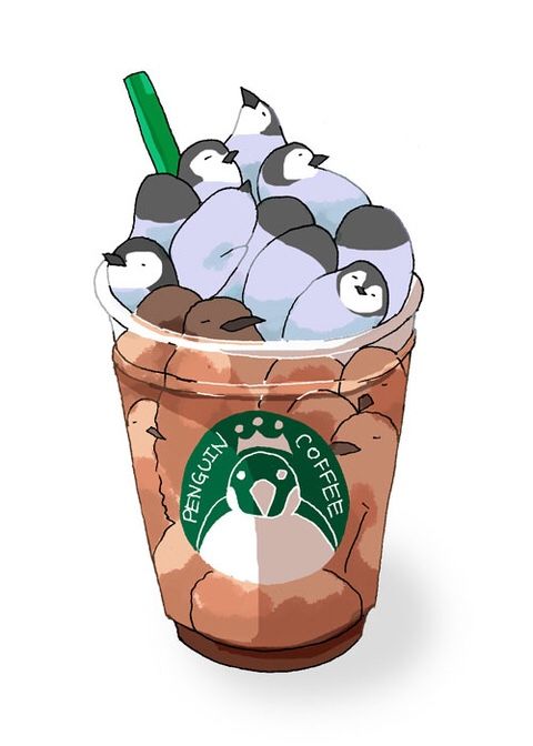 480x672 This Is Definitely Iced Coffee! Penguin Pinguin Drawing