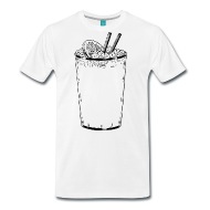 190x190 Cocktail Drink Iced Tea With Straws Drawing Men's Premium T Shirt