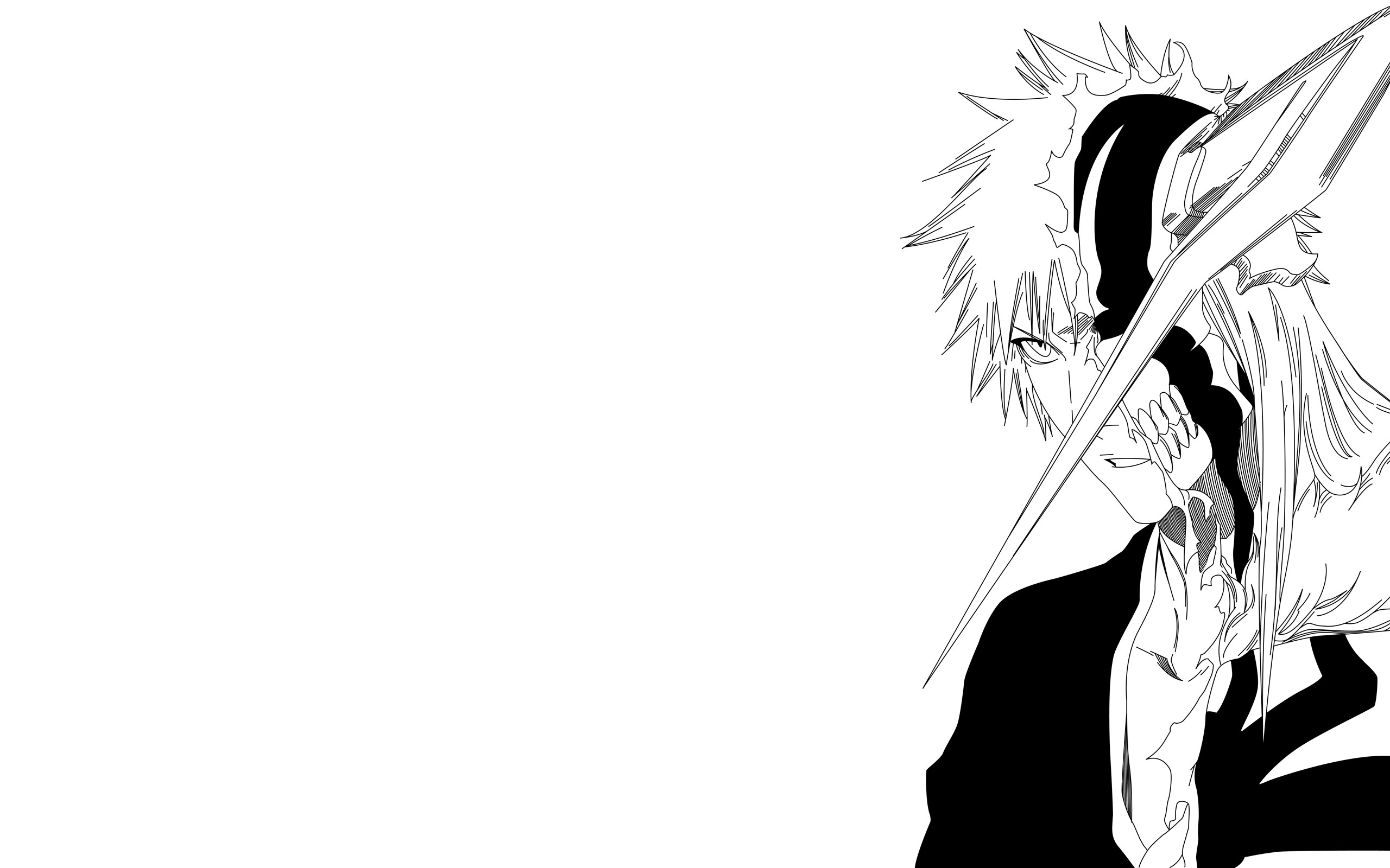 2560x1600 Wallpaper Drawing, Illustration, Monochrome, Anime, Minimalism