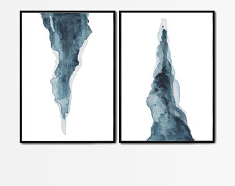 340x270 Abstract Art Blue Etsy