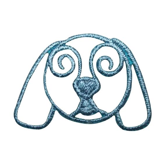 570x570 Id Puppy Dog Face Outline Patch Blue Symbol Embroidered Image