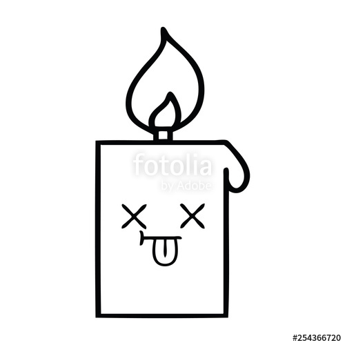 500x500 Line Drawing Cartoon Lit Candle Stock Image And Royalty Free
