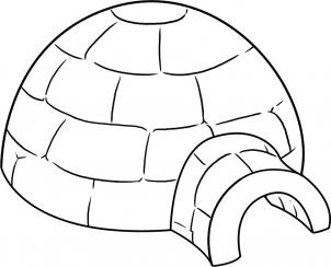 302x244 Drawing Printout How To Draw An Igloo