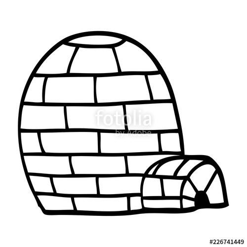 500x500 Line Drawing Cartoon Ice Igloo Stock Image And Royalty Free