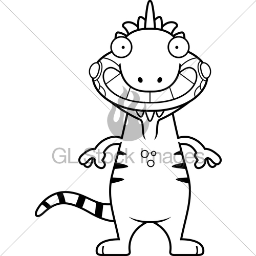 500x500 Happy Cartoon Iguana Gl Stock Images