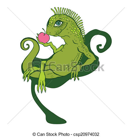 450x470 Lizard Iguana Cartoon Hand Drawn Vector Illustration Vectors
