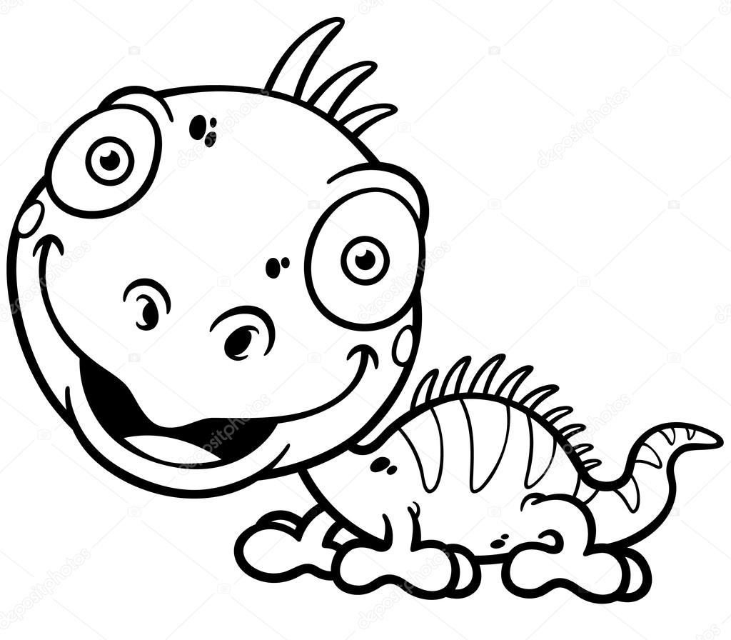 1024x896 Iguana Drawing Cartoon For Free Download