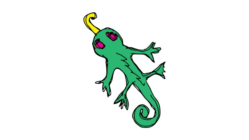 852x480 Iguana Drawing Stock Video Footage