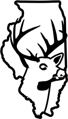 231x400 Illinois State Deer Buck Hunting Vinyl Sticker