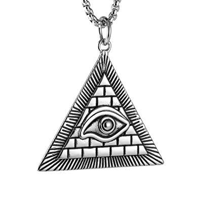 395x395 Hzman Men Stainless Steel Pendant Necklace The All Seeing Eye