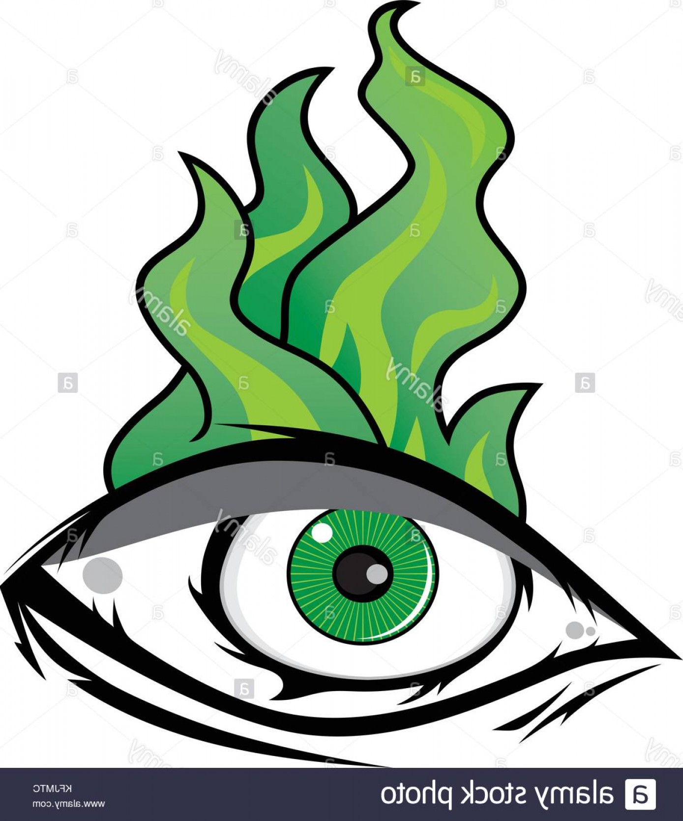 1389x1668 Stock Image The All Seeing Eye Green Firey Flame Illuminati