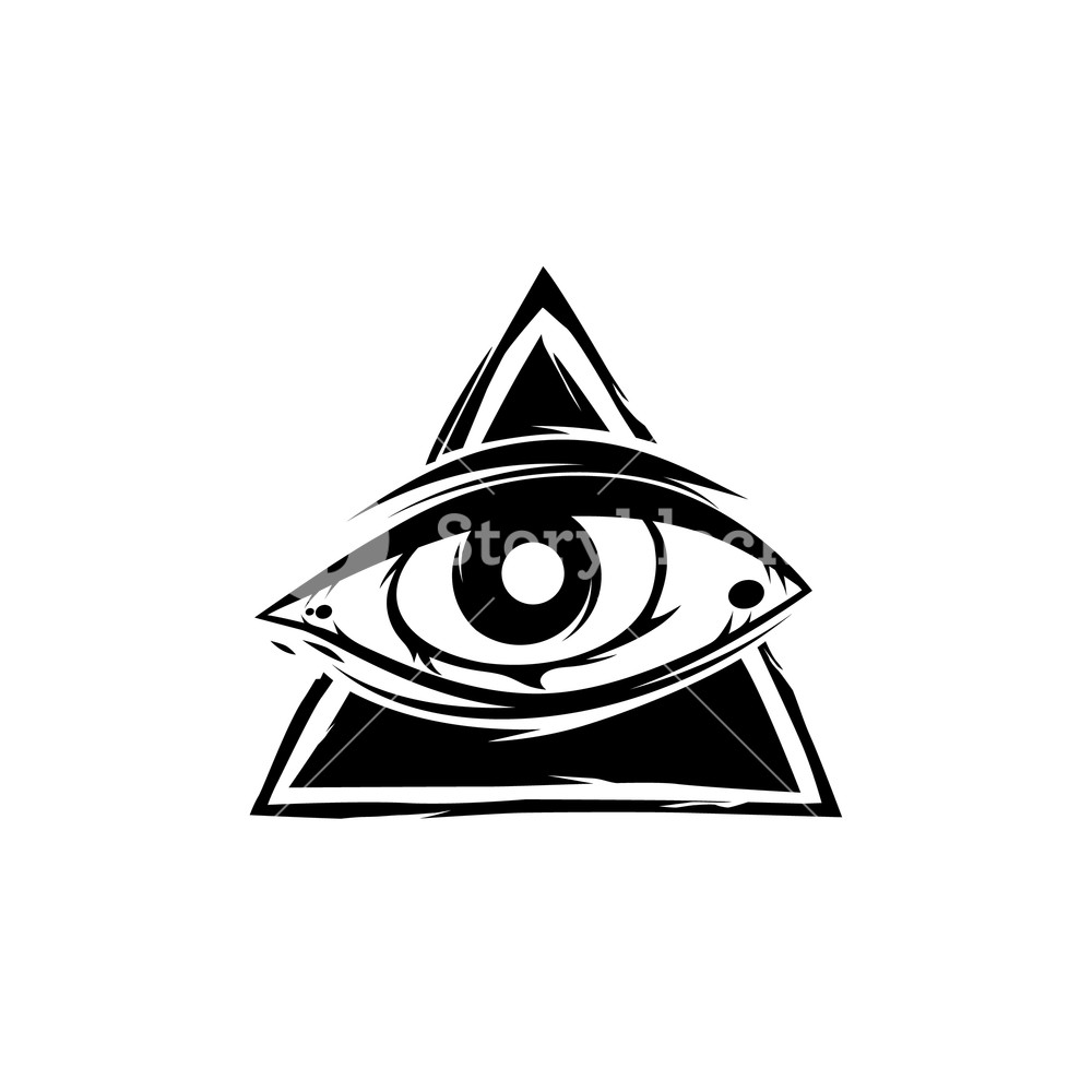 1000x1000 All Seeing Eye Theme Logo Template Vector Art Royalty Free Stock