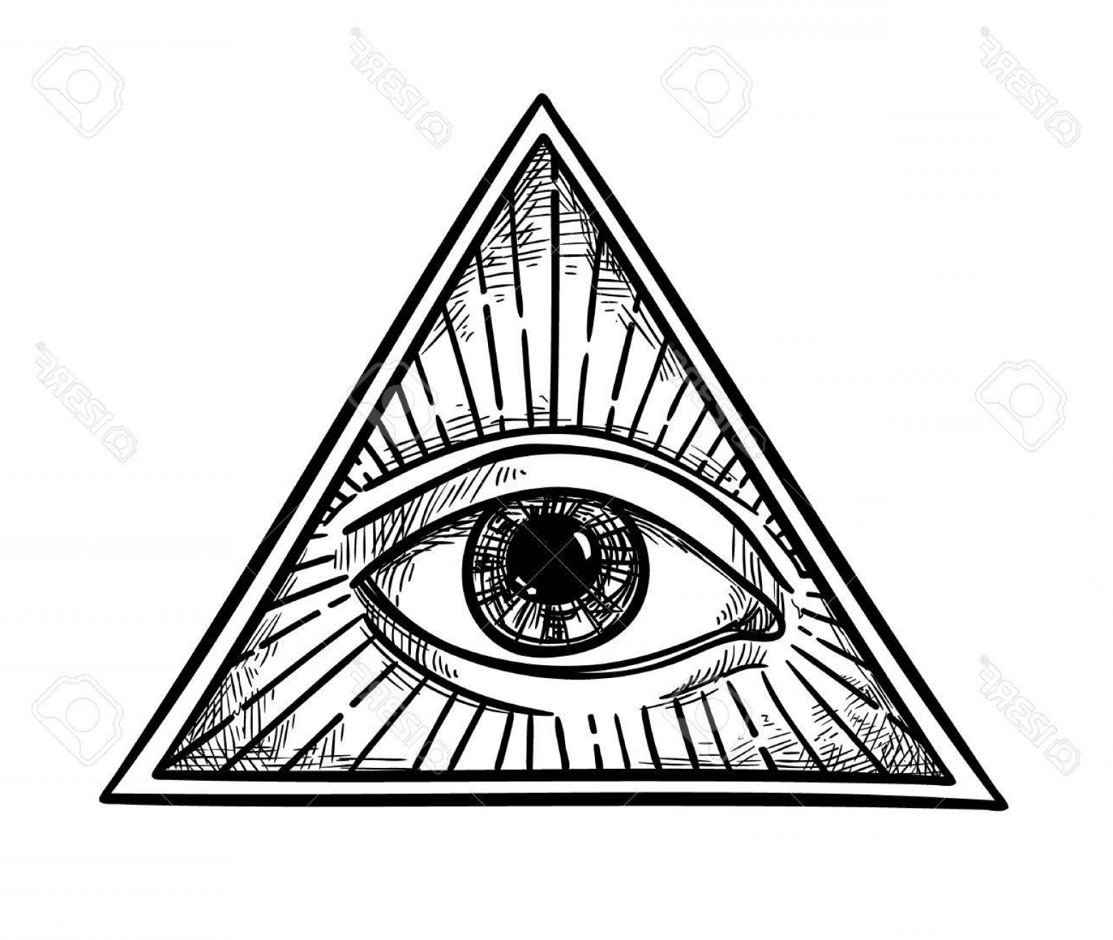 1560x1317 Photostock Vector Hand Drawn Vector Illustration All Seeing Eye