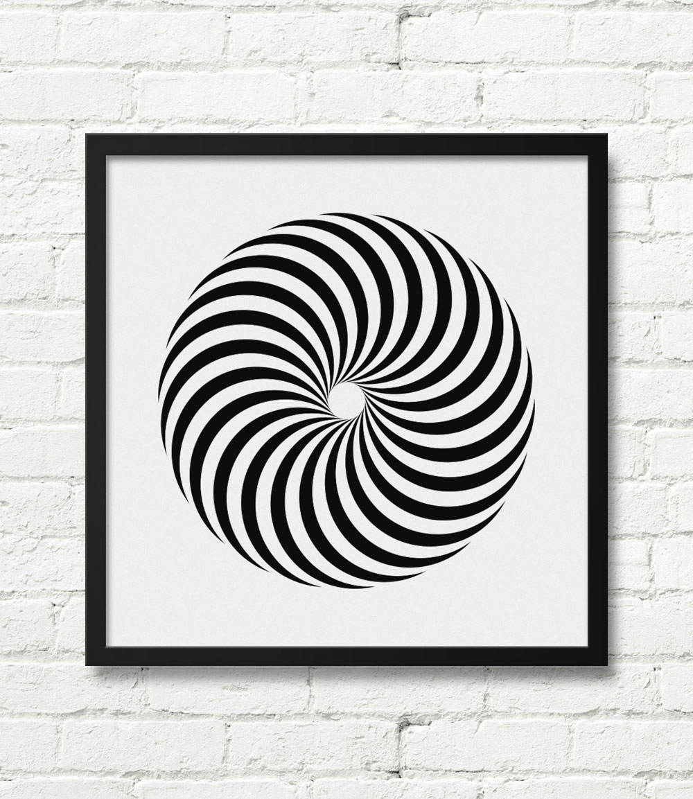 1000x1153 Geometric Print Black And White Abstract Art Optical Etsy