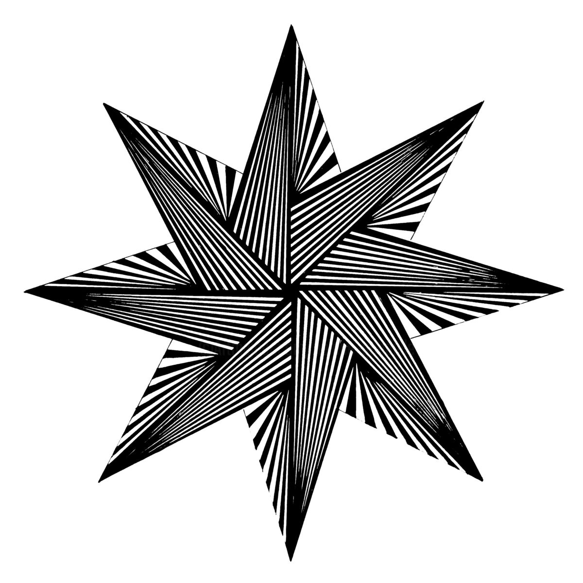 1200x1200 Pointed Star Drawing