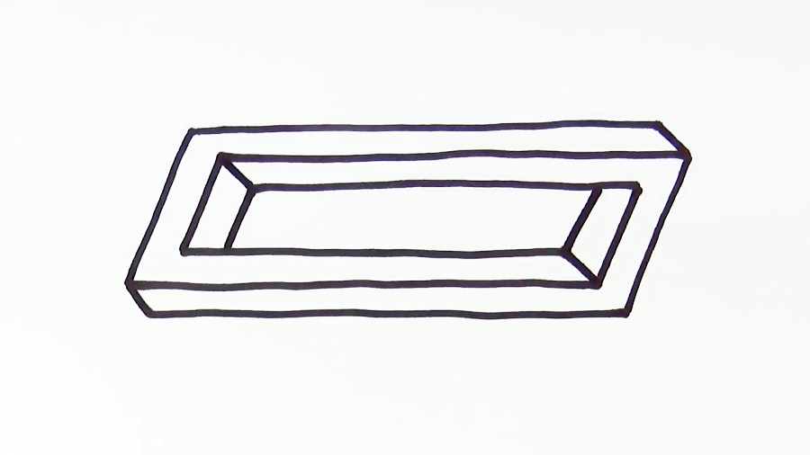 900x506 How To Draw Impossible Rectangle Easy Optical Illusion Drawings