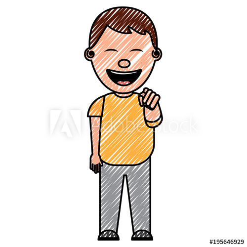 500x500 Smiling Boy Bullying Someone And Pointing Finger Vector