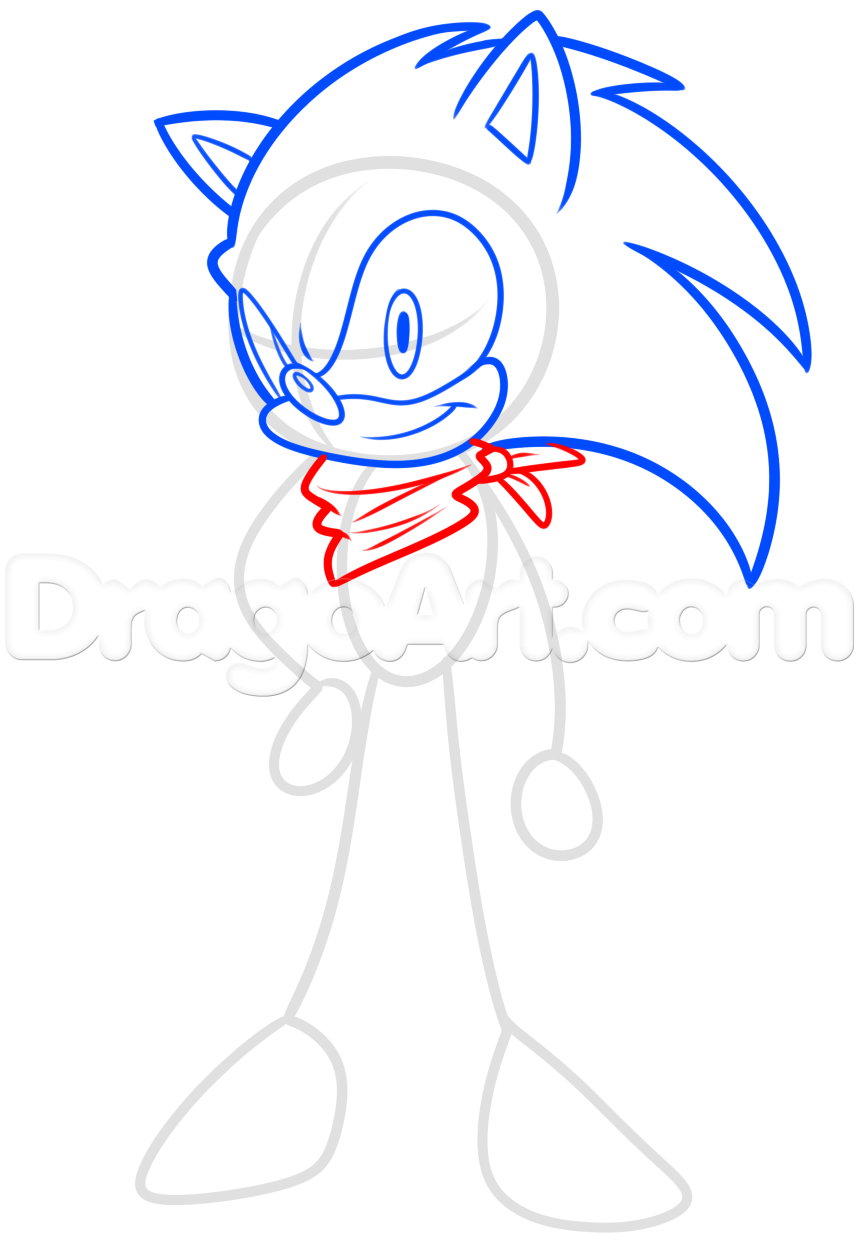 859x1249 Drawing Sonic Boom, Step